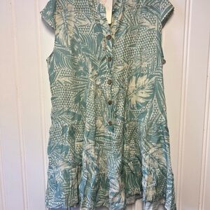 Tropical Print Pura Lino NWT Linen dress/ tunic size Medium